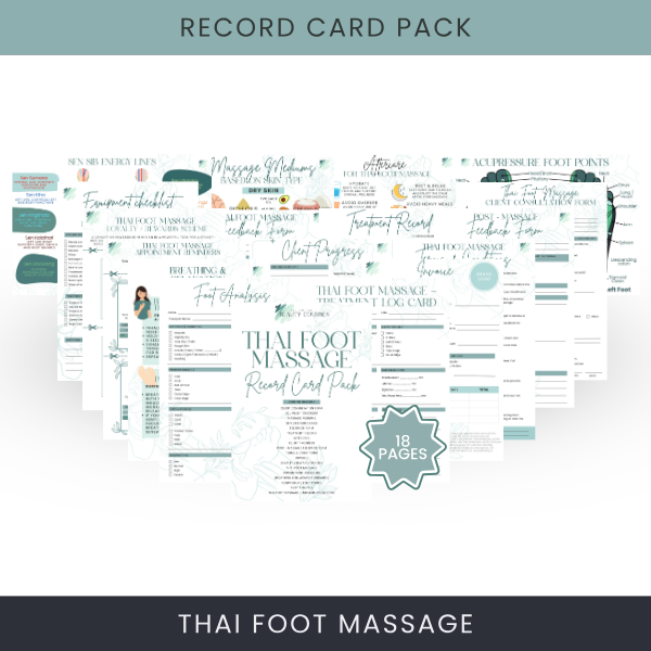 Thai Foot Massage Record Card Pack