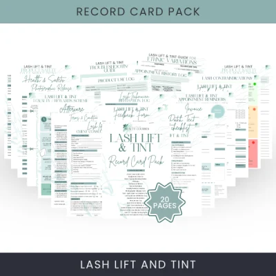 Lash Lift and Tint Record Card Pack